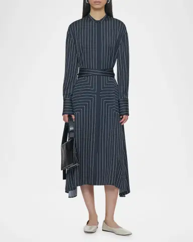Joseph Orlana Striped Tie-Waist Midi Shirtdress | Thumbnail 2 Joseph Orlana Striped Tie-Waist Midi Shirtdress | Thumbnail 2