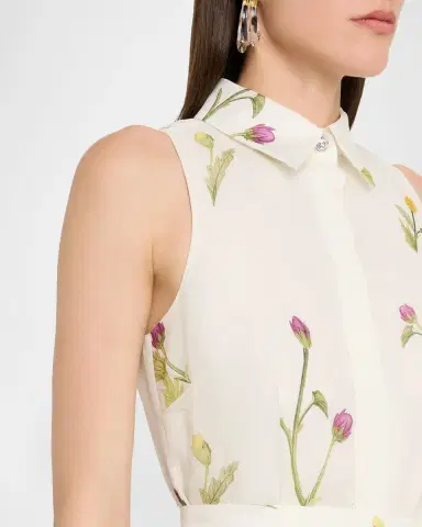 Rickie Freeman for Teri Jon Sleeveless Floral-Print Midi Shirtdress | Thumbnail 5 Rickie Freeman for Teri Jon Sleeveless Floral-Print Midi Shirtdress | Thumbnail 5