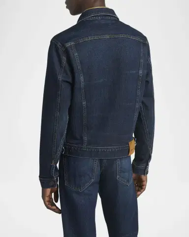 Tom Ford Men's Broken Twill Icon Denim Jacket | Thumbnail 3 Tom Ford Men's Broken Twill Icon Denim Jacket | Thumbnail 3