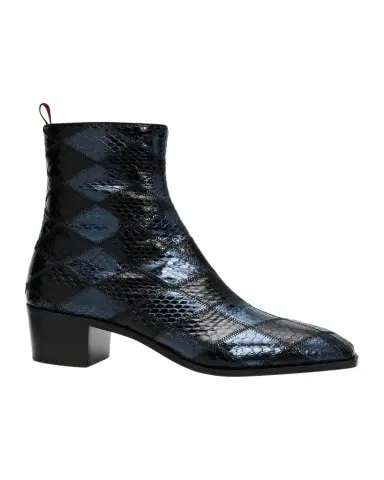 Christian Louboutin Men's Ziggissimo Forever Patchwork Watersnake Leather Zip Ankle Boots | Thumbnail 1 Christian Louboutin Men's Ziggissimo Forever Patchwork Watersnake Leather Zip Ankle Boots | Thumbnail 1