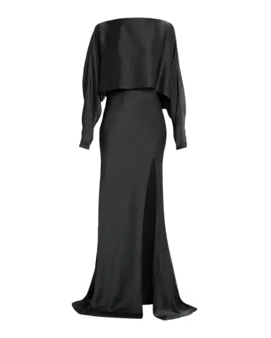 LAPOINTE Dolman-Sleeve Satin Cape Gown | Thumbnail 1 LAPOINTE Dolman-Sleeve Satin Cape Gown | Thumbnail 1