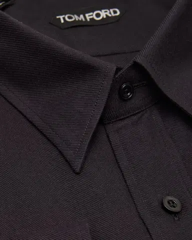 TOM FORD Men's Textured Cotton-Cashmere Shirt | Thumbnail 2 TOM FORD Men's Textured Cotton-Cashmere Shirt | Thumbnail 2