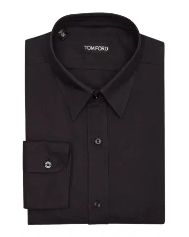 TOM FORD Men's Textured Cotton-Cashmere Shirt | Thumbnail 1 TOM FORD Men's Textured Cotton-Cashmere Shirt | Thumbnail 1