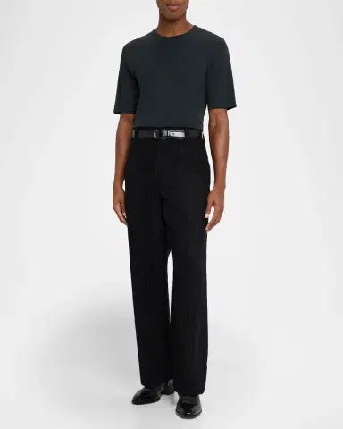 Saint Laurent Men's Wool and Cashmere Straight-Leg Pinstripe Pants | Thumbnail 2 Saint Laurent Men's Wool and Cashmere Straight-Leg Pinstripe Pants | Thumbnail 2