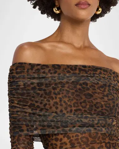 Lapointe Bodycon Leopard-Print Mesh Midi Dress | Thumbnail 5 Lapointe Bodycon Leopard-Print Mesh Midi Dress | Thumbnail 5