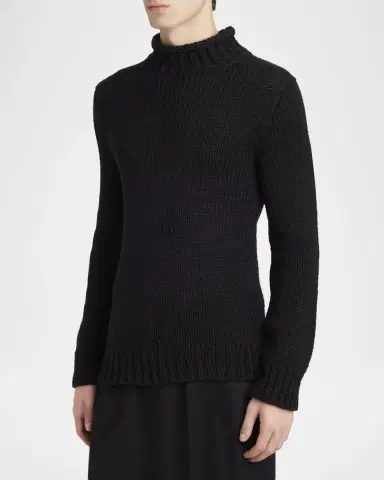 Dolce & Gabbana Men 's Wool and Cashmere Slim Crewneck Sweater | Thumbnail 4 Dolce & Gabbana Men 's Wool and Cashmere Slim Crewneck Sweater | Thumbnail 4