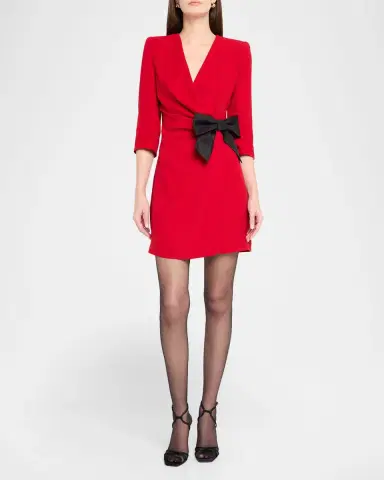 Valentino Garavani Draped Wrap Bow Mini Dress | Thumbnail 2 Valentino Garavani Draped Wrap Bow Mini Dress | Thumbnail 2