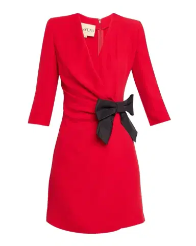 Valentino Garavani Draped Wrap Bow Mini Dress | Thumbnail 1 Valentino Garavani Draped Wrap Bow Mini Dress | Thumbnail 1