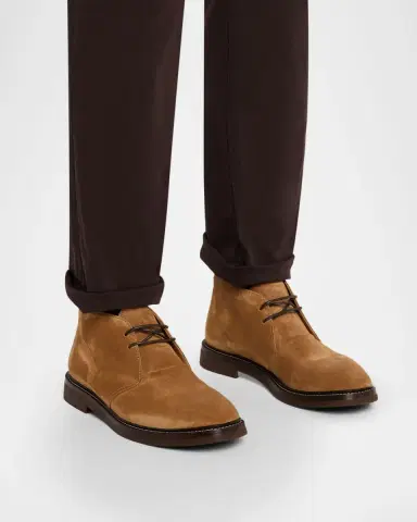 Brunello Cucinelli Men 's Suede Rubber-Sole Chukka Boots | Thumbnail 2 Brunello Cucinelli Men 's Suede Rubber-Sole Chukka Boots | Thumbnail 2