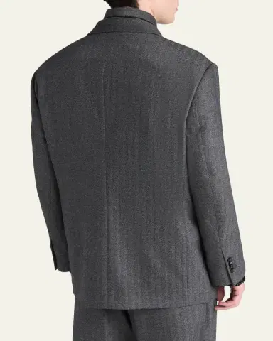Giorgio Armani Men's Heritage Line Chevron Wool and Cashmere Double-Breasted Suit | Thumbnail 3 Giorgio Armani Men's Heritage Line Chevron Wool and Cashmere Double-Breasted Suit | Thumbnail 3