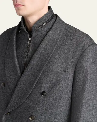 Giorgio Armani Men's Heritage Line Chevron Wool and Cashmere Double-Breasted Suit | Thumbnail 5 Giorgio Armani Men's Heritage Line Chevron Wool and Cashmere Double-Breasted Suit | Thumbnail 5