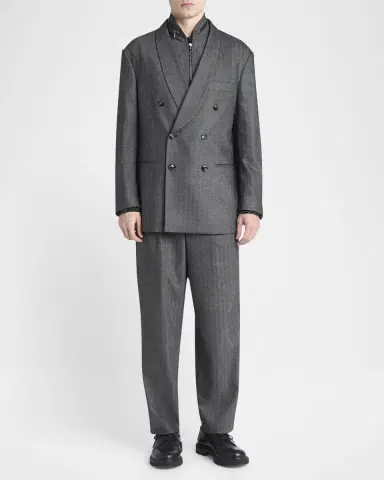 Giorgio Armani Men's Heritage Line Chevron Wool and Cashmere Double-Breasted Suit | Thumbnail 6 Giorgio Armani Men's Heritage Line Chevron Wool and Cashmere Double-Breasted Suit | Thumbnail 6