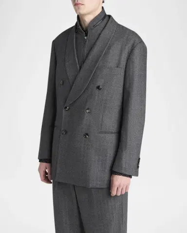 Giorgio Armani Men's Heritage Line Chevron Wool and Cashmere Double-Breasted Suit | Thumbnail 8 Giorgio Armani Men's Heritage Line Chevron Wool and Cashmere Double-Breasted Suit | Thumbnail 8