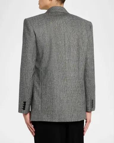 Saint Laurent Men's Wool Prince de Galles Plaid Jacket | Thumbnail 3 Saint Laurent Men's Wool Prince de Galles Plaid Jacket | Thumbnail 3