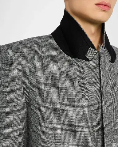 Saint Laurent Men's Wool Prince de Galles Plaid Jacket | Thumbnail 7 Saint Laurent Men's Wool Prince de Galles Plaid Jacket | Thumbnail 7