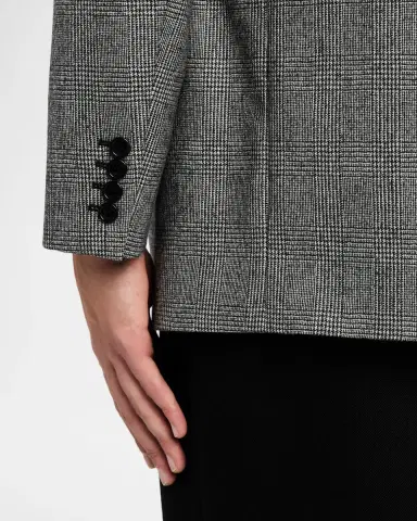 Saint Laurent Men's Wool Prince de Galles Plaid Jacket | Thumbnail 8 Saint Laurent Men's Wool Prince de Galles Plaid Jacket | Thumbnail 8