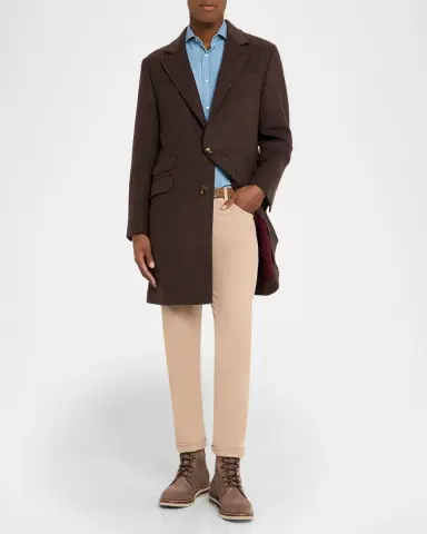 Brunello Cucinelli Men 's Suede Two-Tone Sole Lace-Up Boots | Thumbnail 3 Brunello Cucinelli Men 's Suede Two-Tone Sole Lace-Up Boots | Thumbnail 3