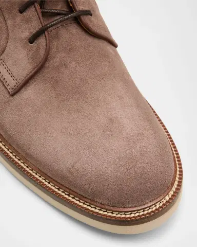 Brunello Cucinelli Men 's Suede Two-Tone Sole Lace-Up Boots | Thumbnail 5 Brunello Cucinelli Men 's Suede Two-Tone Sole Lace-Up Boots | Thumbnail 5