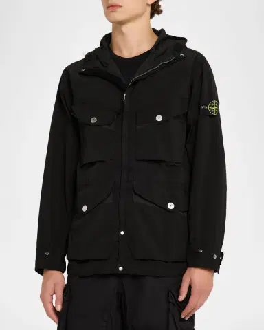 Stone Island Men's Lightweight Water Resistant Short Parka | Thumbnail 4 Stone Island Men's Lightweight Water Resistant Short Parka | Thumbnail 4