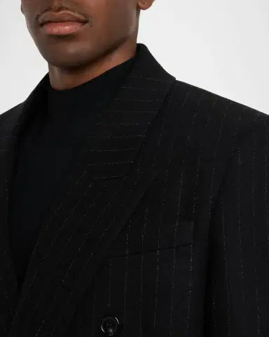Saint Laurent Men's Pinstripe Double-Breasted Peak Lapel Sport Coat | Thumbnail 5 Saint Laurent Men's Pinstripe Double-Breasted Peak Lapel Sport Coat | Thumbnail 5