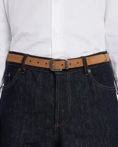 Brunello Cucinelli Men's Engraved-Buckle Leather Belt | Thumbnail 2 Brunello Cucinelli Men's Engraved-Buckle Leather Belt | Thumbnail 2