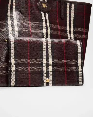 Burberry Highlands Medium Coated Check Tote Bag | Thumbnail 7 Burberry Highlands Medium Coated Check Tote Bag | Thumbnail 7