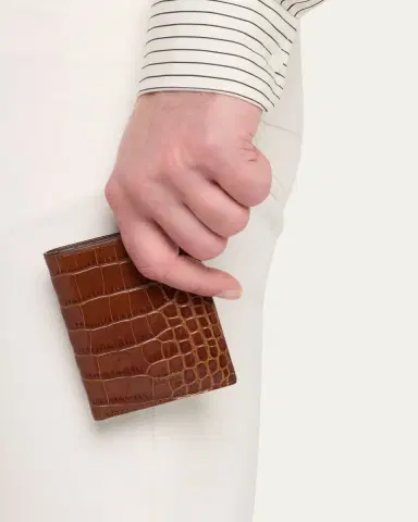 TOM FORD Men's Croc-Embossed Leather Folding Card Holder | Thumbnail 2 TOM FORD Men's Croc-Embossed Leather Folding Card Holder | Thumbnail 2
