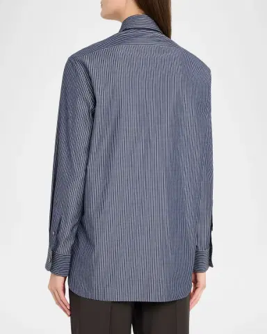 THE ROW Sisilia Striped Cotton Button-Down Shirt | Thumbnail 2 THE ROW Sisilia Striped Cotton Button-Down Shirt | Thumbnail 2