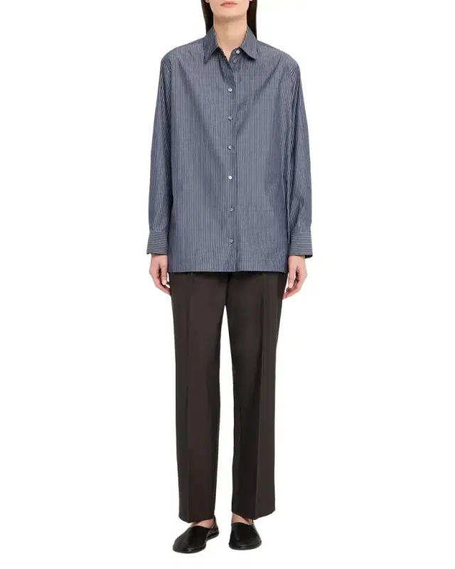 Sisilia Striped Cotton Button-Down Shirt Sisilia Striped Cotton Button-Down Shirt