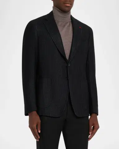 Isaia Men's Woven Textured Blazer | Thumbnail 3 Isaia Men's Woven Textured Blazer | Thumbnail 3