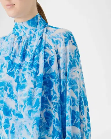 Akris Whitecaps Printed Tie-Neck Silk Blouse | Thumbnail 5 Akris Whitecaps Printed Tie-Neck Silk Blouse | Thumbnail 5
