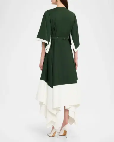 LOVEBIRDS Jade Belted Colorblock Handkerchief Midi Skirt | Thumbnail 2 LOVEBIRDS Jade Belted Colorblock Handkerchief Midi Skirt | Thumbnail 2