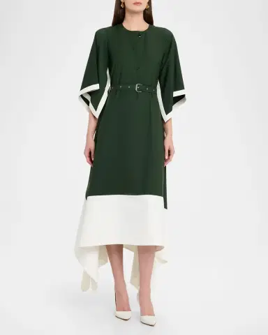 LOVEBIRDS Jade Belted Colorblock Handkerchief Midi Skirt | Thumbnail 3 LOVEBIRDS Jade Belted Colorblock Handkerchief Midi Skirt | Thumbnail 3