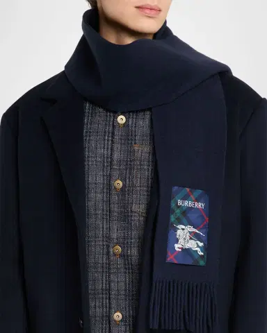 Burberry Men 's Cashmere EKD Label Scarf | Thumbnail 3 Burberry Men 's Cashmere EKD Label Scarf | Thumbnail 3