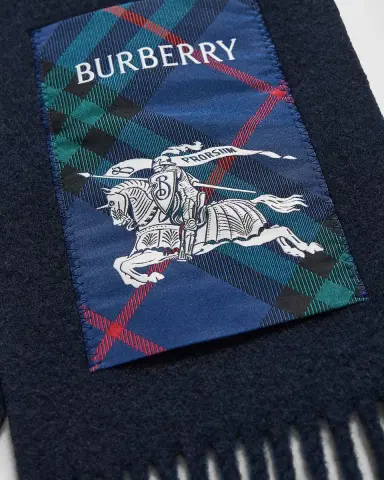 Burberry Men 's Cashmere EKD Label Scarf | Thumbnail 4 Burberry Men 's Cashmere EKD Label Scarf | Thumbnail 4