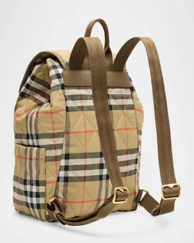 Burberry Horseshoe Quilted Check Nylon Backpack | Thumbnail 2 Burberry Horseshoe Quilted Check Nylon Backpack | Thumbnail 2