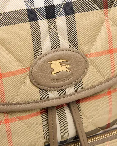 Burberry Horseshoe Quilted Check Nylon Backpack | Thumbnail 5 Burberry Horseshoe Quilted Check Nylon Backpack | Thumbnail 5