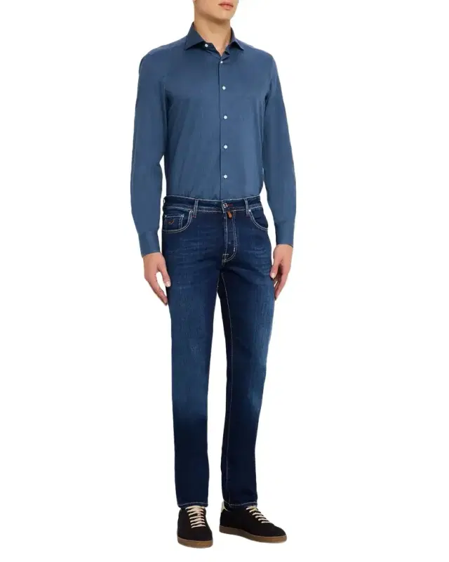 Men's Melange Cotton Button-Down Shirt Men's Melange Cotton Button-Down Shirt