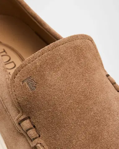 Tod's Men's Suede Rubber-Sole Slipper Loafers | Thumbnail 2 Tod's Men's Suede Rubber-Sole Slipper Loafers | Thumbnail 2