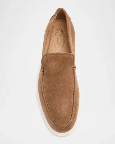 Tod's Men's Suede Rubber-Sole Slipper Loafers | Thumbnail 3 Tod's Men's Suede Rubber-Sole Slipper Loafers | Thumbnail 3