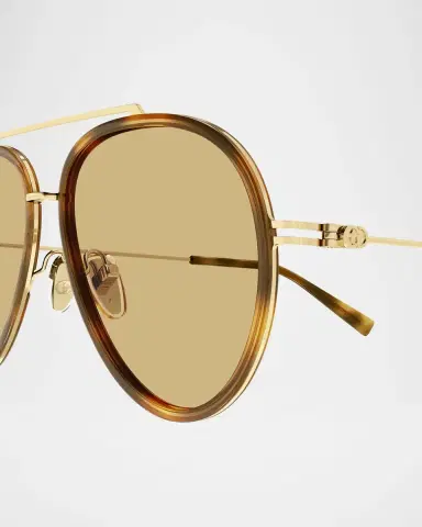 Gucci GG Tiny 56mm Acetate & Metal Aviator Sunglasses | Thumbnail 3 Gucci GG Tiny 56mm Acetate & Metal Aviator Sunglasses | Thumbnail 3