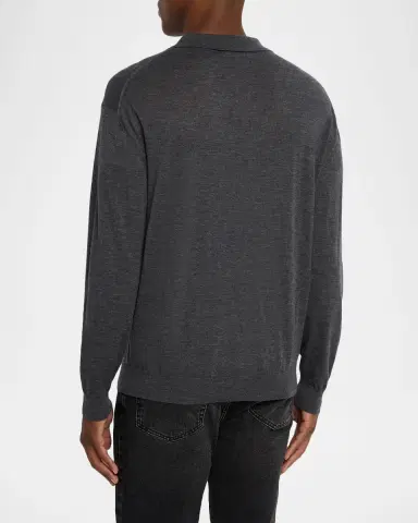 FRAME Men 's Superfine Wool and Cashmere Polo Sweater | Thumbnail 2 FRAME Men 's Superfine Wool and Cashmere Polo Sweater | Thumbnail 2