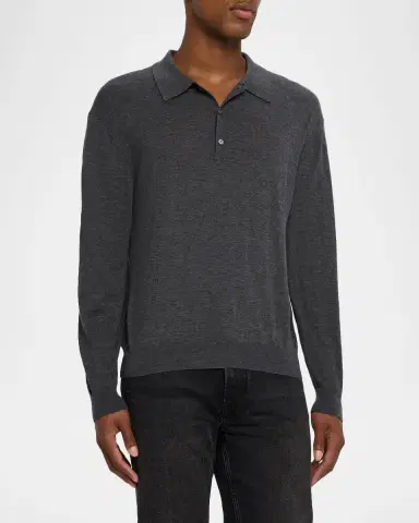 FRAME Men 's Superfine Wool and Cashmere Polo Sweater | Thumbnail 3 FRAME Men 's Superfine Wool and Cashmere Polo Sweater | Thumbnail 3