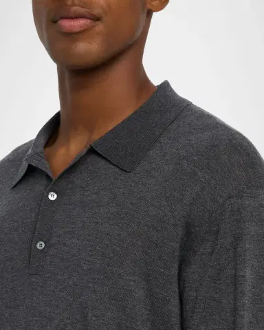 FRAME Men 's Superfine Wool and Cashmere Polo Sweater | Thumbnail 4 FRAME Men 's Superfine Wool and Cashmere Polo Sweater | Thumbnail 4