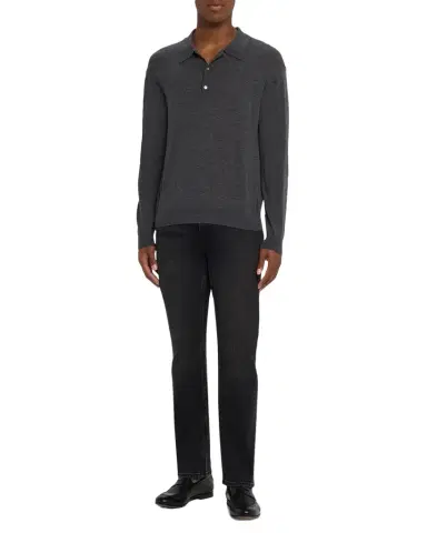 FRAME Men 's Superfine Wool and Cashmere Polo Sweater | Thumbnail 1 FRAME Men 's Superfine Wool and Cashmere Polo Sweater | Thumbnail 1