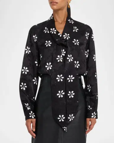 Marc Jacobs Trompe-L 'oeil Long-Sleeve Bow Blouse | Thumbnail 3 Marc Jacobs Trompe-L 'oeil Long-Sleeve Bow Blouse | Thumbnail 3