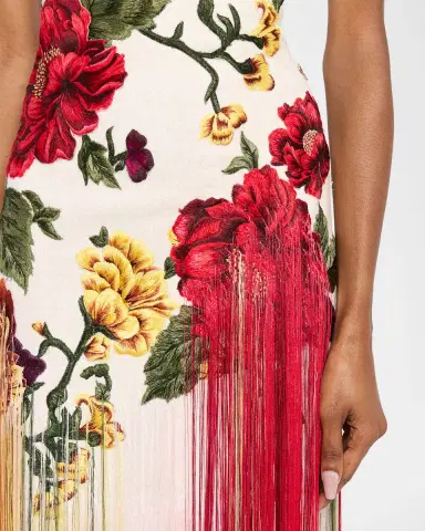 Oscar de la Renta Halter Neck Embroidered Tulle Gown | Thumbnail 5 Oscar de la Renta Halter Neck Embroidered Tulle Gown | Thumbnail 5
