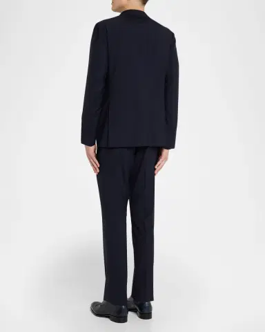 Sartorio Men's Navy Solid Wool Suit | Thumbnail 2 Sartorio Men's Navy Solid Wool Suit | Thumbnail 2