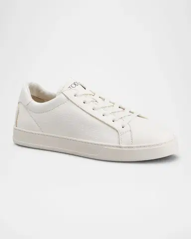 Tod's Men's Grainy Leather Logo Low-Top Sneakers | Thumbnail 2 Tod's Men's Grainy Leather Logo Low-Top Sneakers | Thumbnail 2