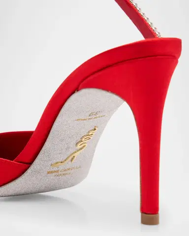 René Caovilla Snake Spiral-Wrap Strass Satin Pumps | Thumbnail 4 René Caovilla Snake Spiral-Wrap Strass Satin Pumps | Thumbnail 4